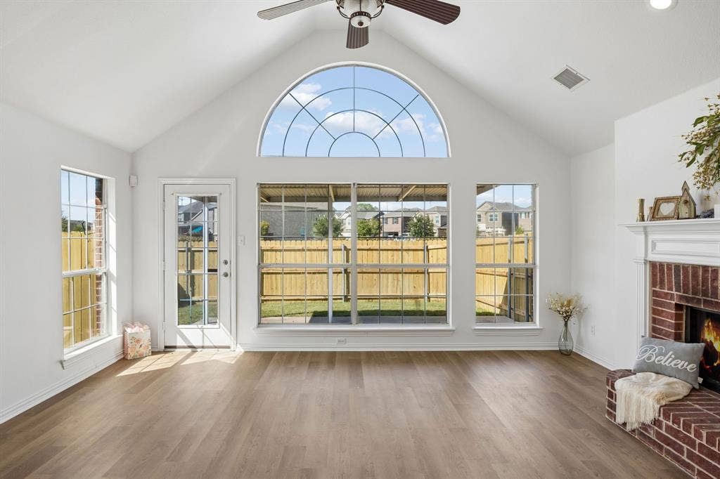 You will find this Living room to be spacious, with warm floors, and graceful architectural details!