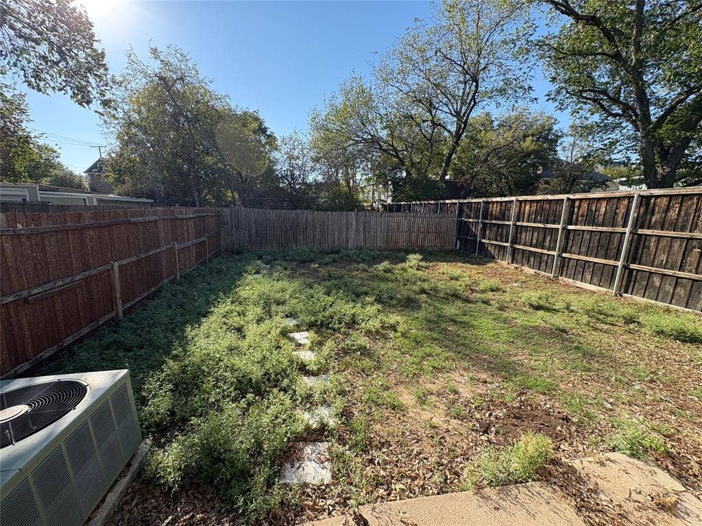 Fenced backyard