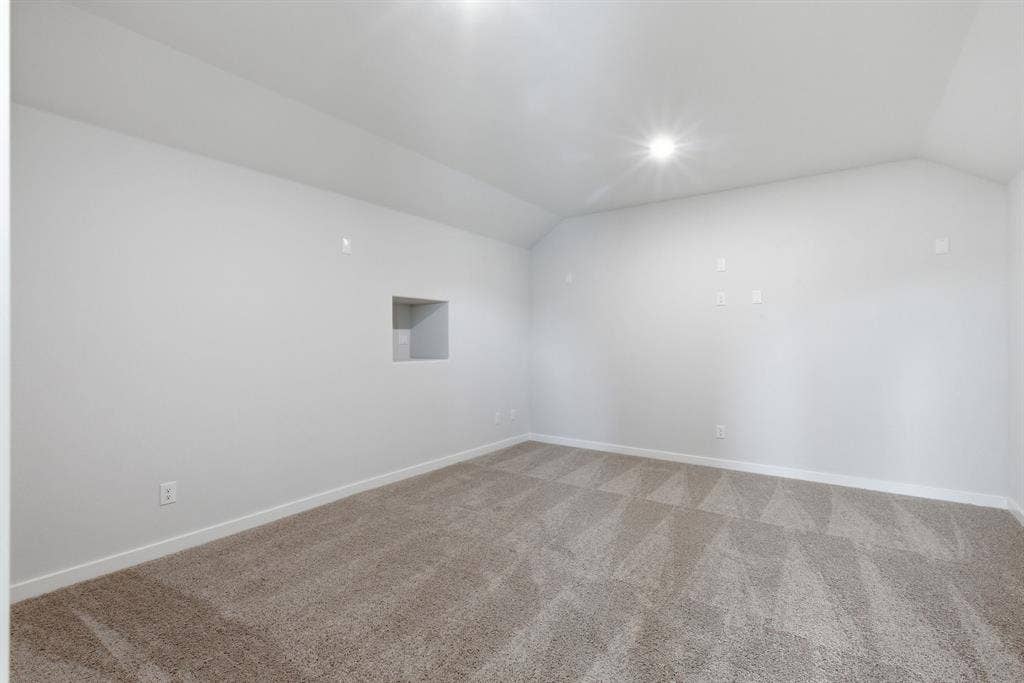 637 Sierra Ridge, Lavon, TX 75166 Recessed wall niche, sloped ceiling, and recessed lighting