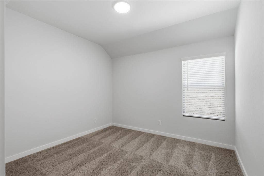 637 Sierra Ridge, Lavon, TX 75166 Recessed ceiling lighting, white walls, carpeted flooring, and a single window with blinds