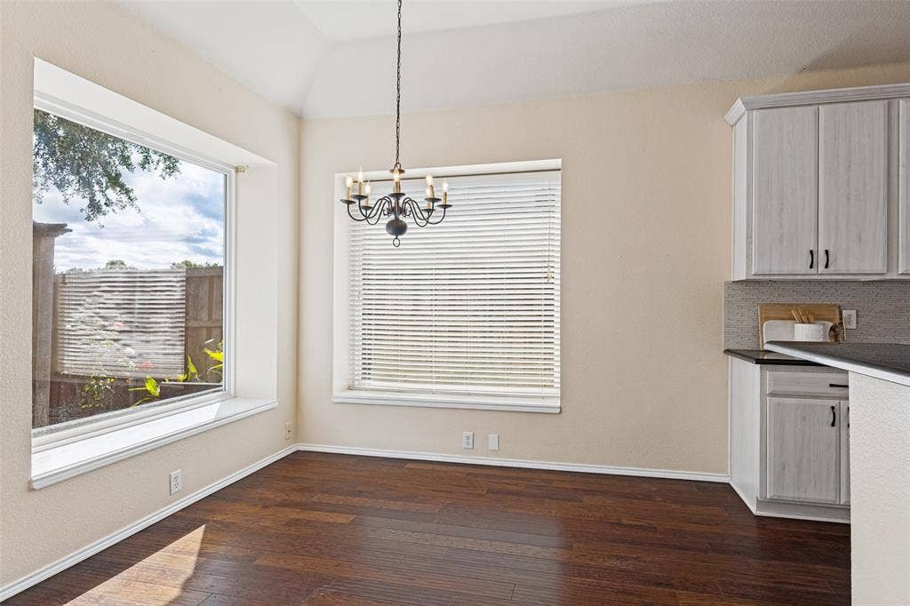 Breakfast nook overlooking dining area