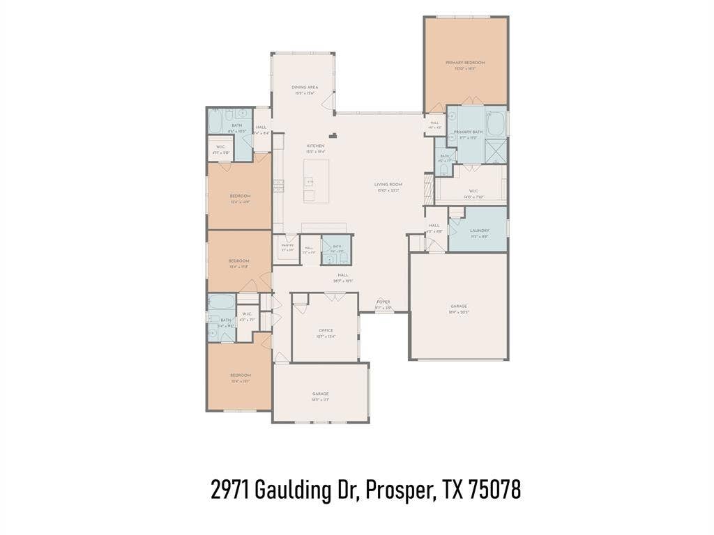 2971 Gaulding Drive, Prosper, TX 75078 Floor plan