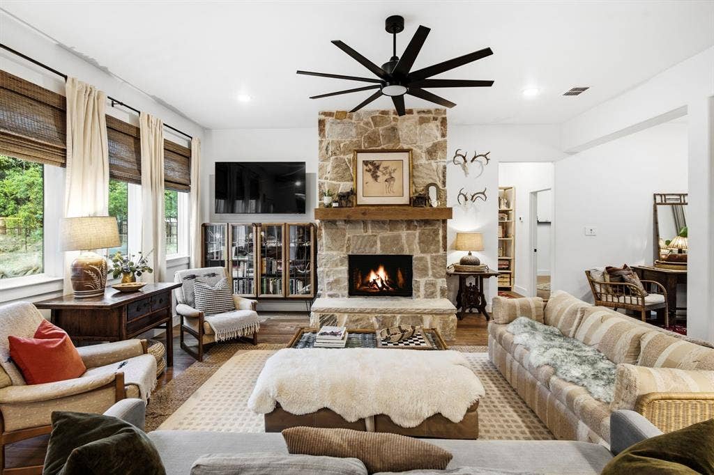 316 Zion Forest Trail, Poolville, TX 76487 Custom stone fireplace