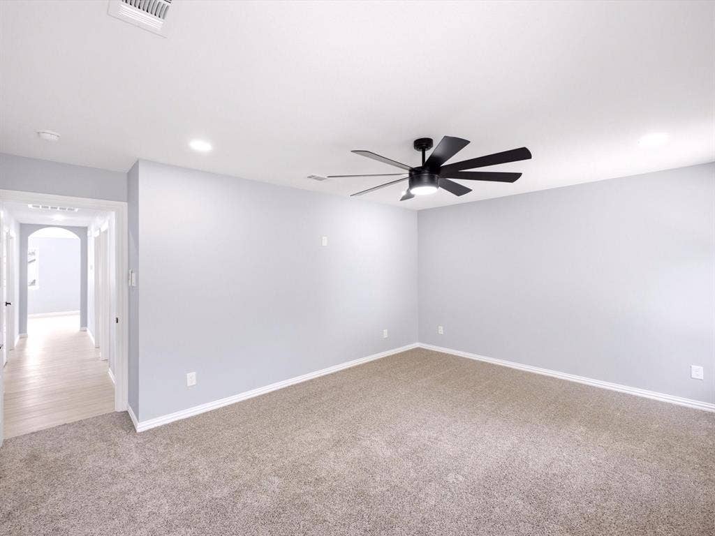 1727 Mentor Avenue, Dallas, TX 75216 Recessed lighting and a contemporary ceiling fan
