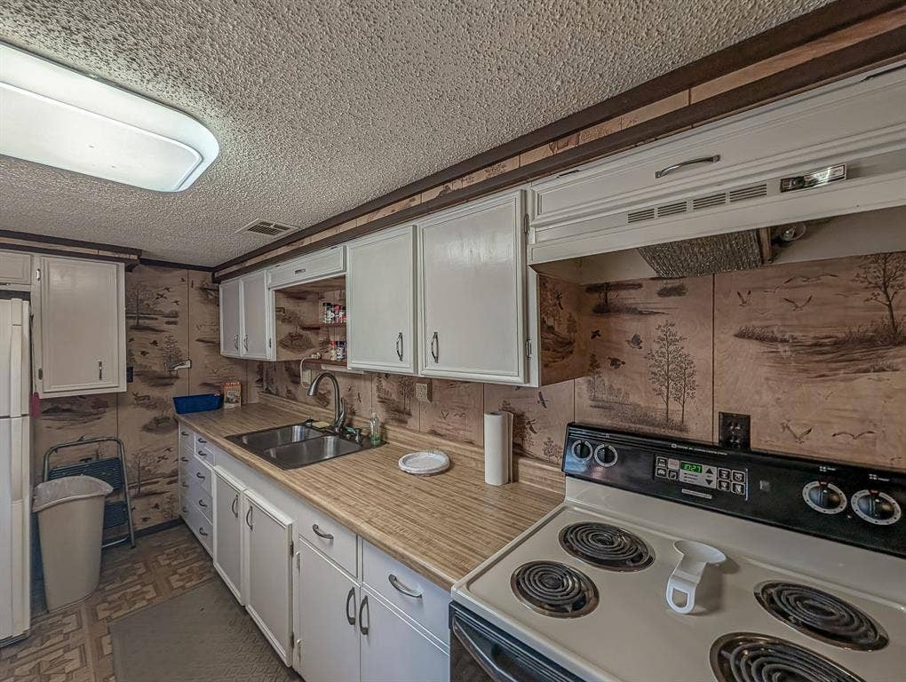 Kitchen with electric range