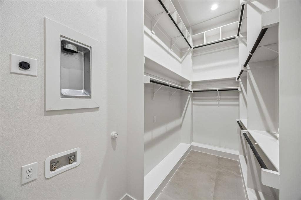 Private laundry connection in closet