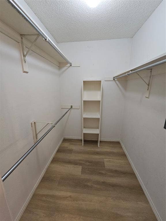 Primary closet with shelving