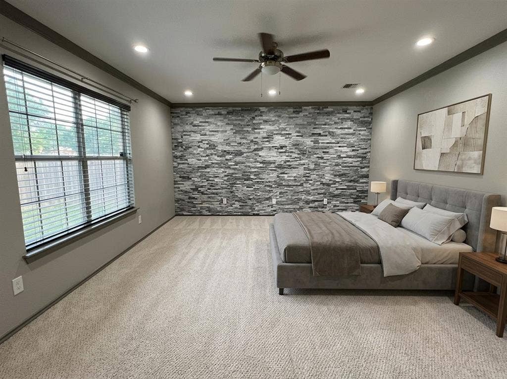 2500 Sierra Drive, McKinney, TX 75071 Recessed lighting, ceiling fan, and carpeted flooring