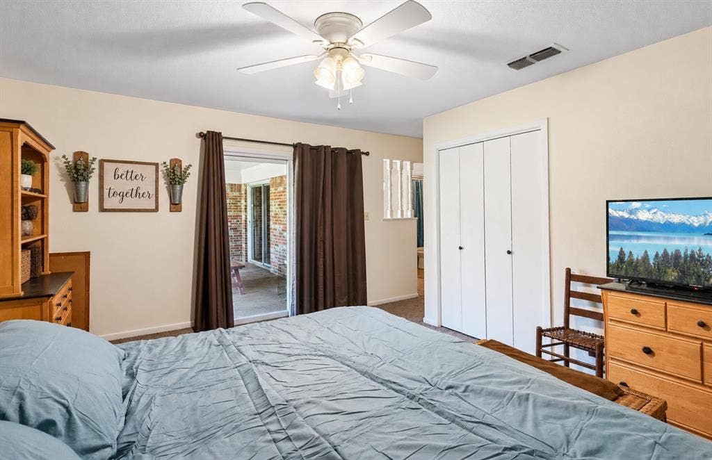 Master Bedroom with Sliding Door to back patio