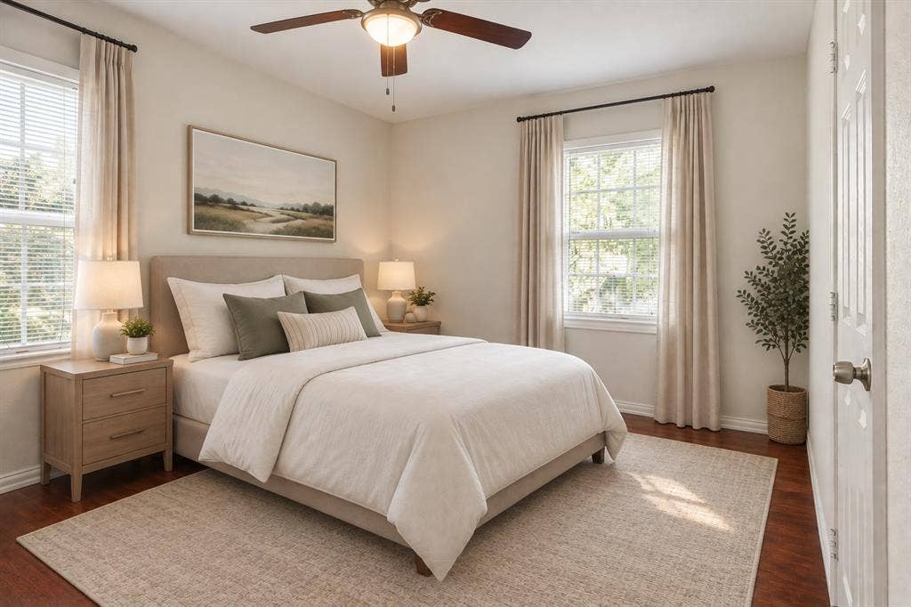 2527 Talco Drive, Dallas, TX 75241 Primary Bedroom Views Backyard - Virtually staged