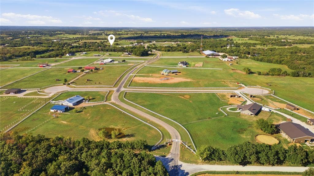 Overview of lovely horse community with 300 x 140 covered arena.