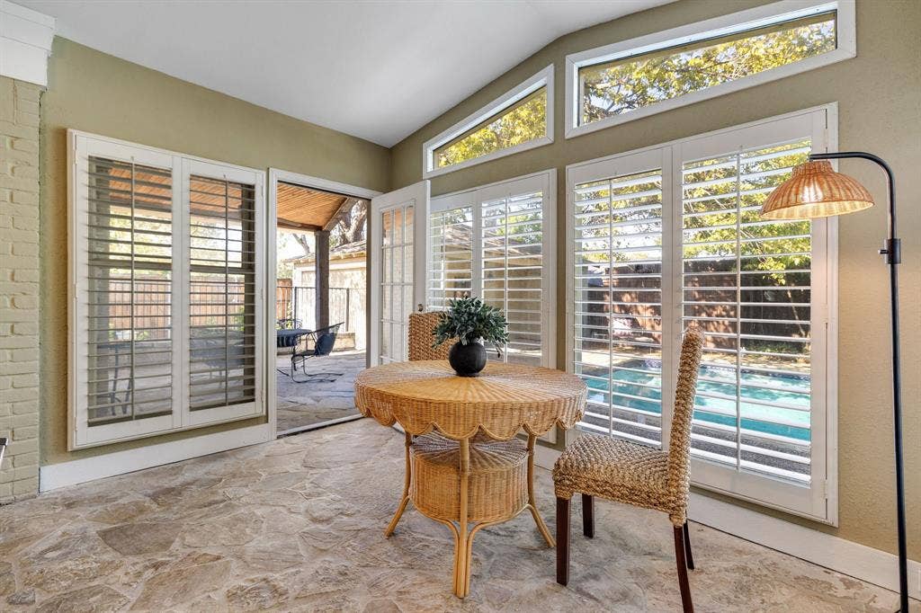 824 Westwood Drive, Richardson, TX 75080 Imagine enjoying a meal or morning coffee from the comfort of your home but views of the gorgeous backyard, trees and pool.
