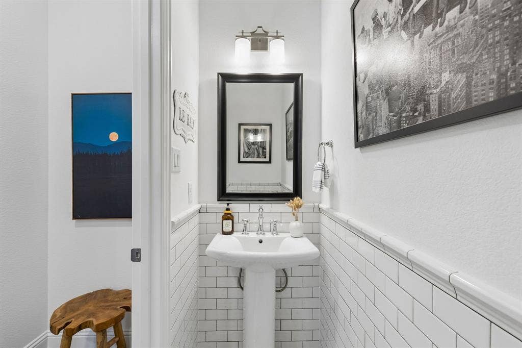 Powder Bath off Family Room, adjacent to a beautiful art nook.