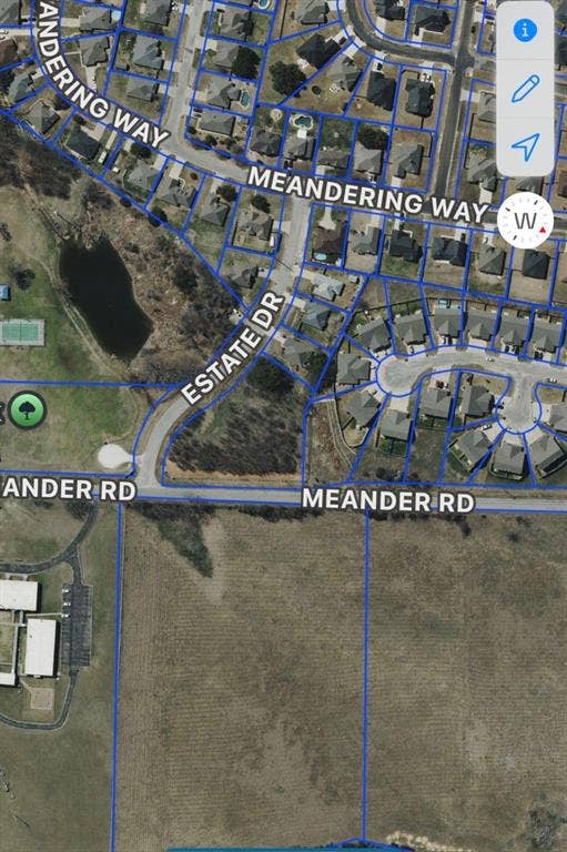 Plat Map. Illustrating property lines and road configurations for the property