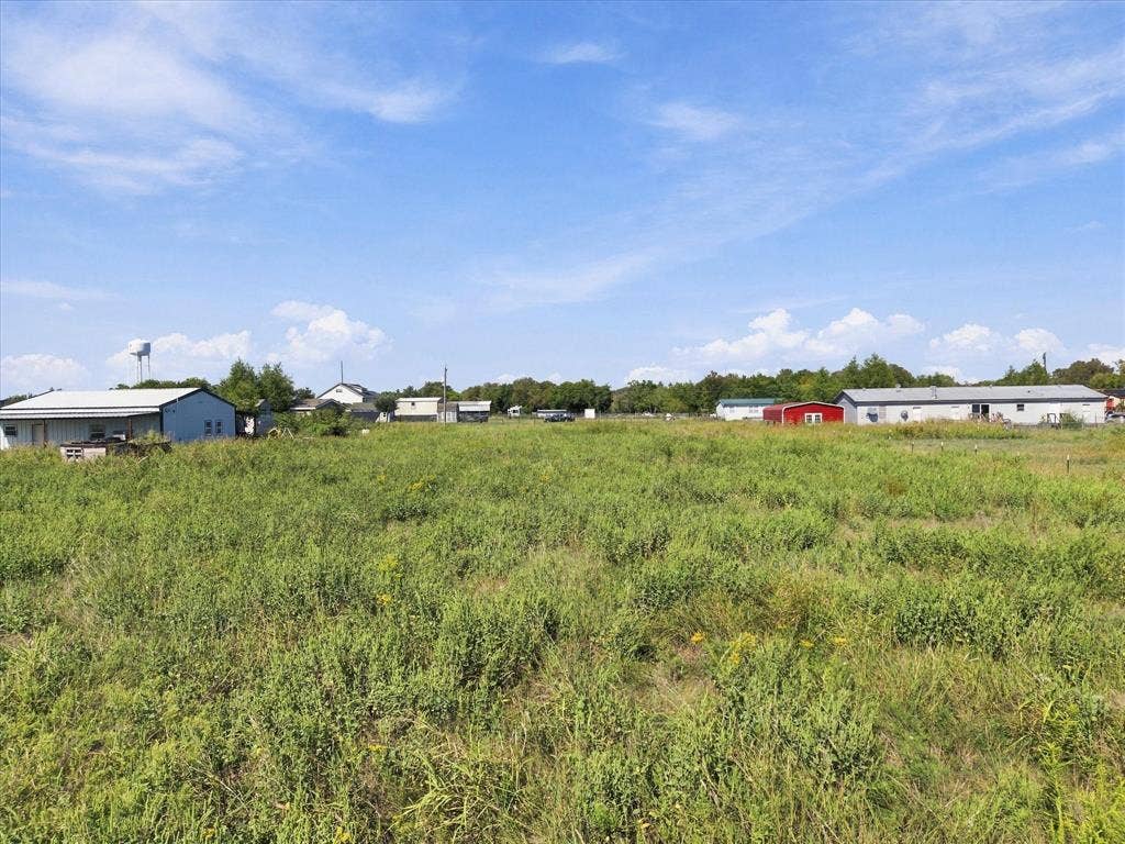 276 Winding River Circle, Farmersville, TX 75442 Expansive undeveloped land with a distant water tower and various structures in the background