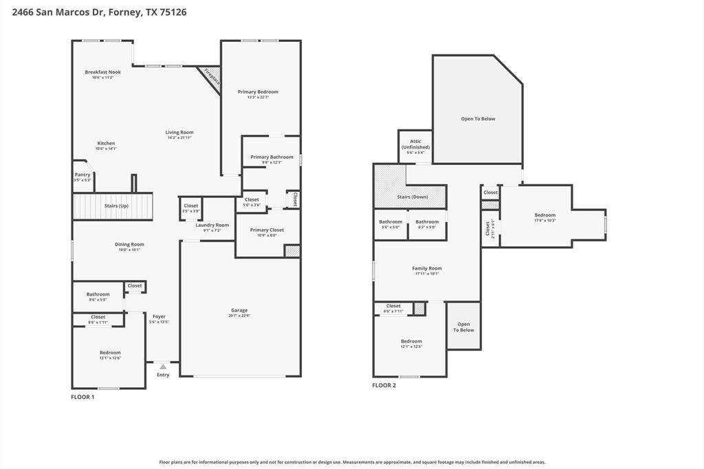 2466 San Marcos Drive, Forney, TX 75126 Floor plan