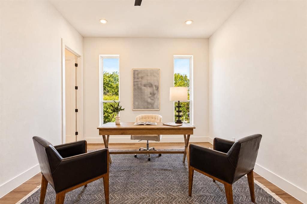 903 Bayonne Street, Dallas, TX 75212 Recessed lighting, wood-finish flooring, and white walls