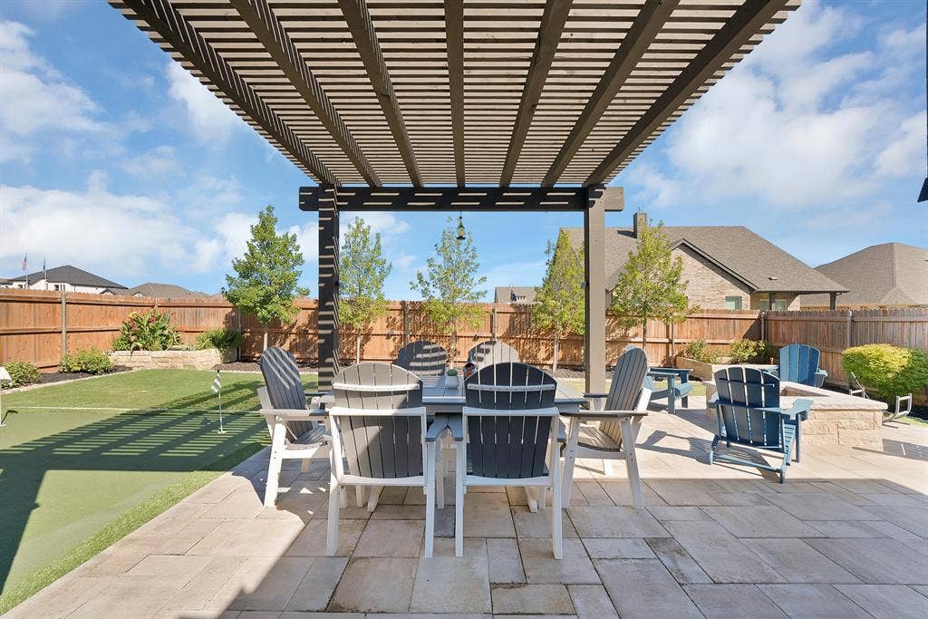 15032 Chipwood Drive, Aledo, TX 76008 Wood burning fire pit, custom pergola, landscaping