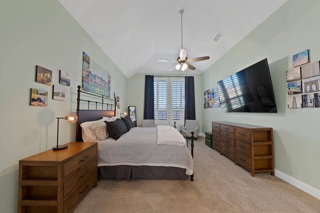 15032 Chipwood Drive, Aledo, TX 76008 Large Primary Bedroom, ceiling fan, custom shutters