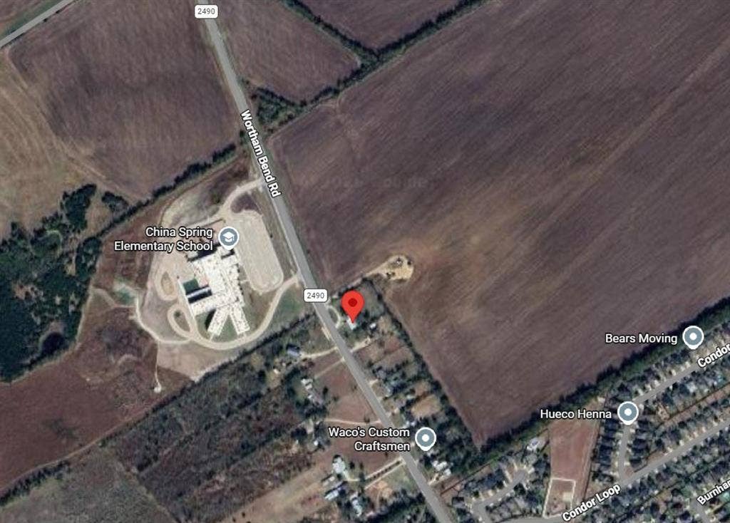 11305 Wortham Bend Road, Waco, TX 76708 Satellite Imagery. Showing the property's location relative to roads and local structures