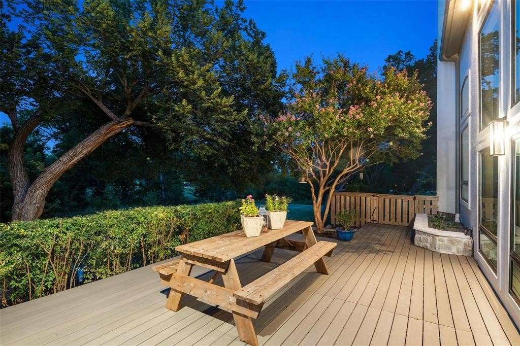 7750 Cottonwood Street, Frisco, TX 75033 Inviting back patio overlooking the peaceful acreage.