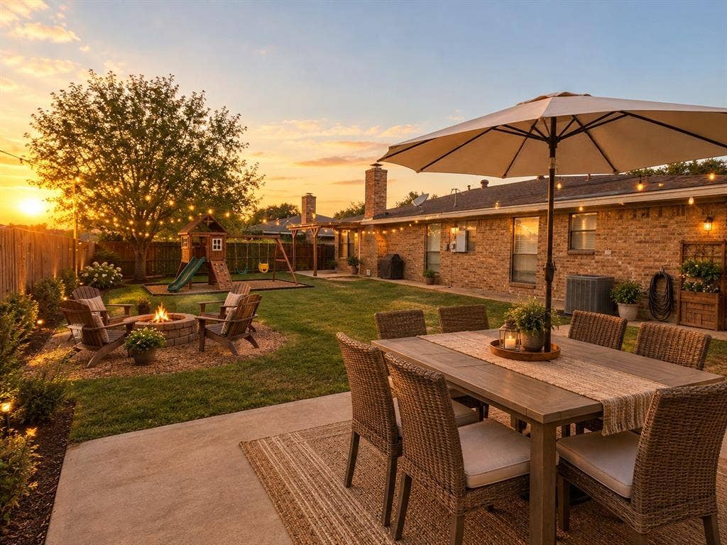 Virtual staged back yard