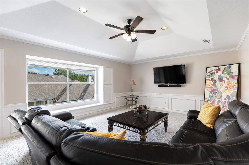 A spacious upstairs retreat offers room for movie nights, watching football or gathering around a favorite board game.