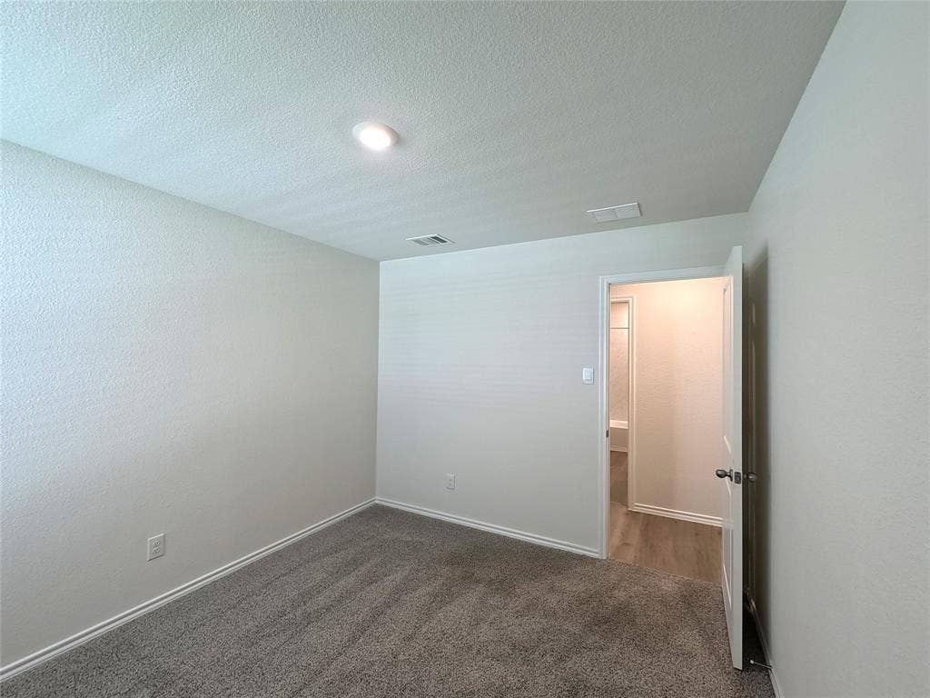 1148 Samantha Drive, Dallas, TX 75253 Recessed lighting, textured walls, gray carpeting, white trim, and a white interior door