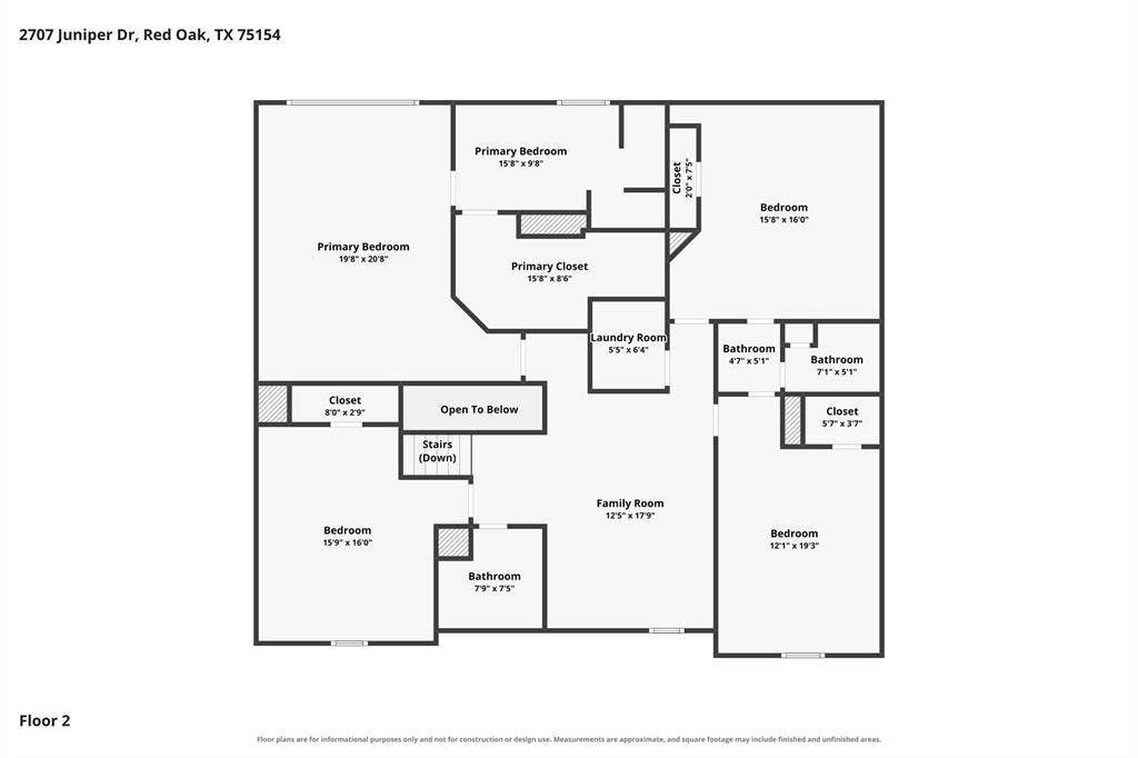 2707 Juniper Drive, Glenn Heights, TX 75154 Second Floor