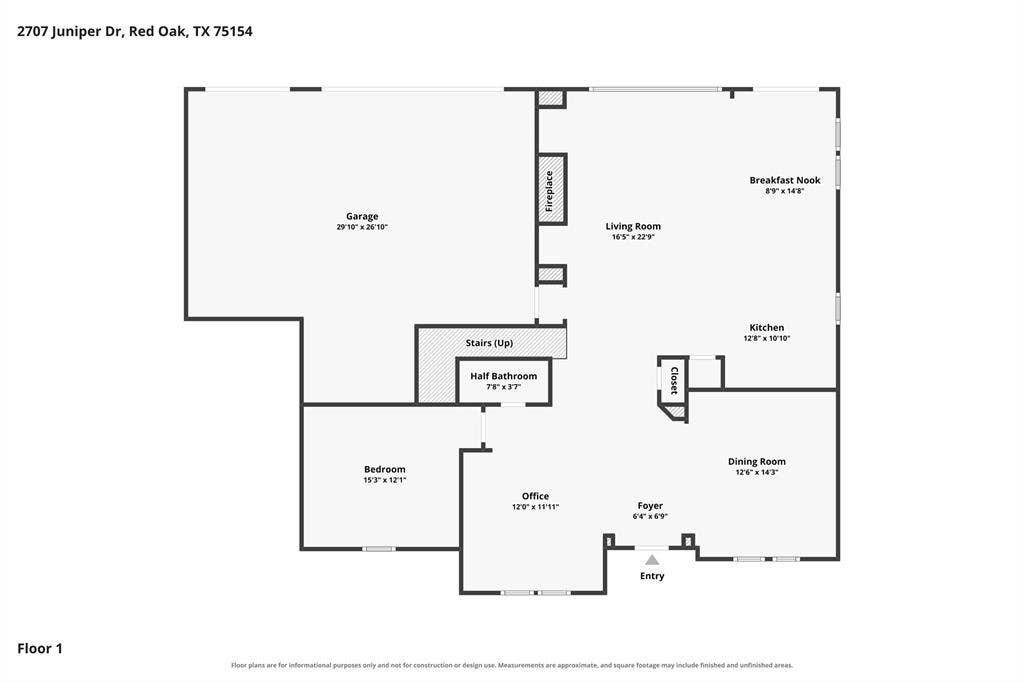 2707 Juniper Drive, Glenn Heights, TX 75154 First Floor