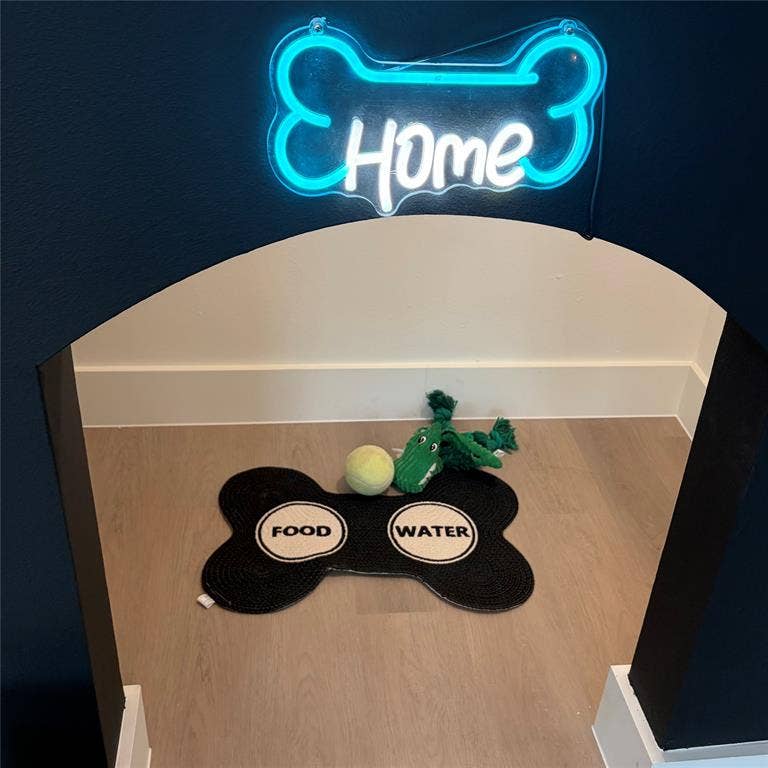 Custom Dog Villa, Neon LED sign with interior light and access to doggy door