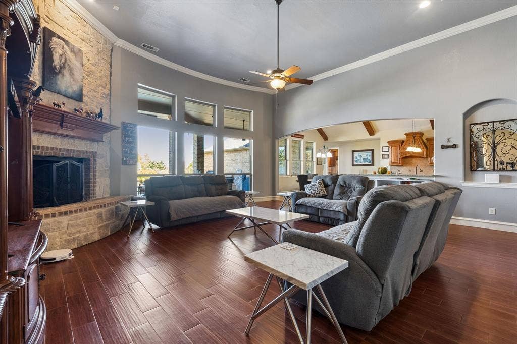 6405 Northridge Parkway, Parker, TX 75002 Living Room with Fireplace