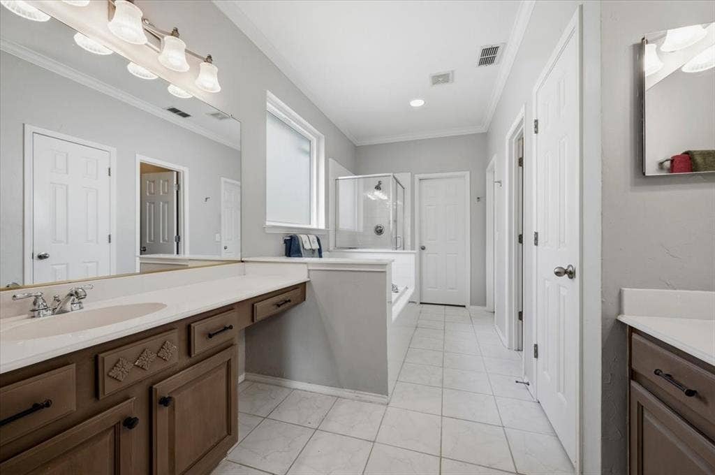 Separate vanities