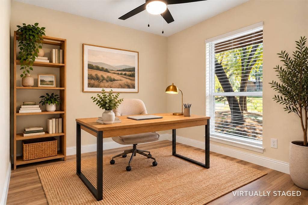 3rd Bedroom Virtually Staged as an Office