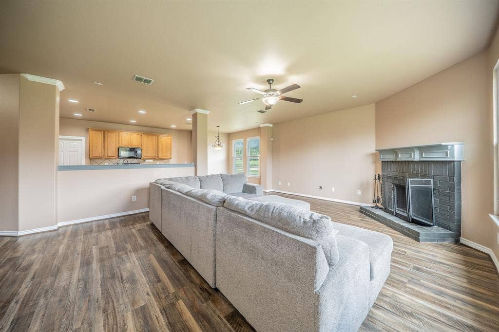 1739 Chadwick Drive, Cedar Hill, TX 75104 Family Room and fireplace with hearth.