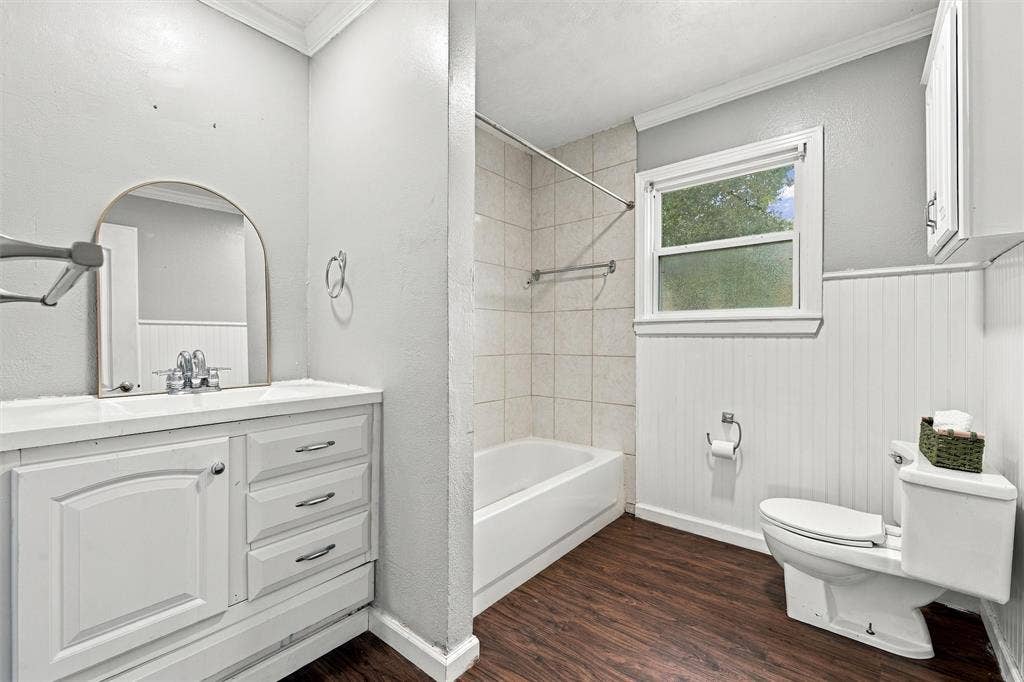 new vinyl flooring and linen closet