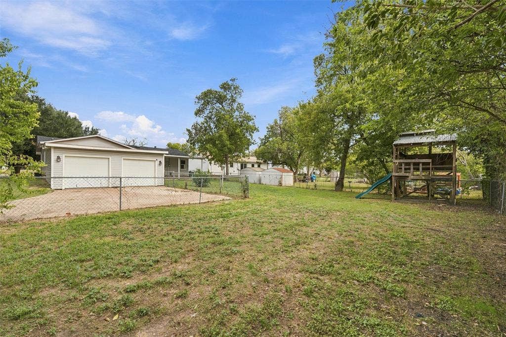 backyard with play set