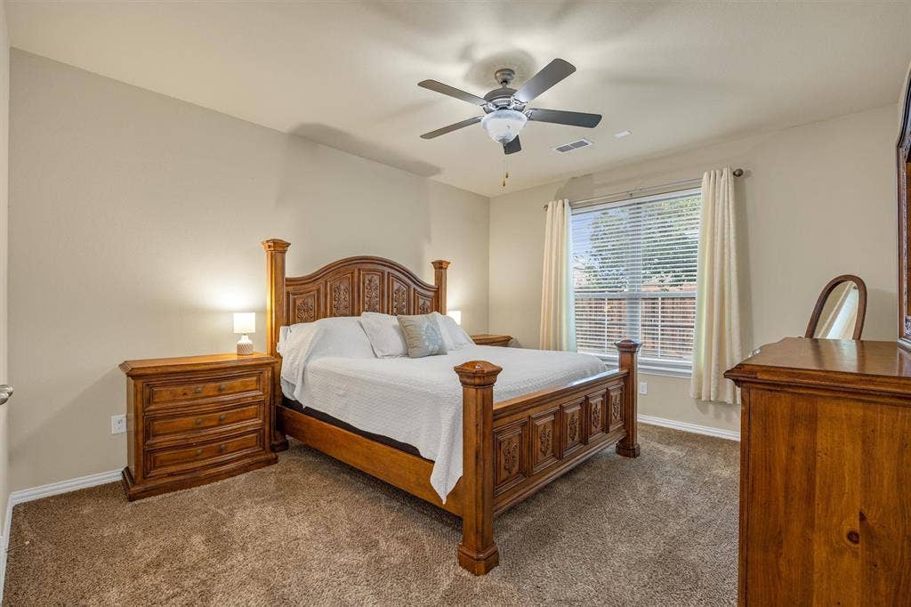 3014 Aurora Mist Drive, Little Elm, TX 75068 King size primary suite faces east and is shaded in the afternoons.