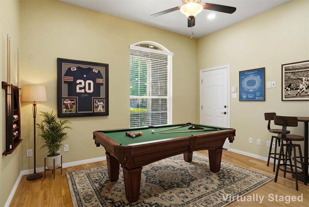 8301 Rock Valley Drive, Rowlett, TX 75089 VIRTUALLY STAGED IN LAW SUITE AS A GAMEROOM WITH OUTSIDE ENTRANCE TO PORCH.
