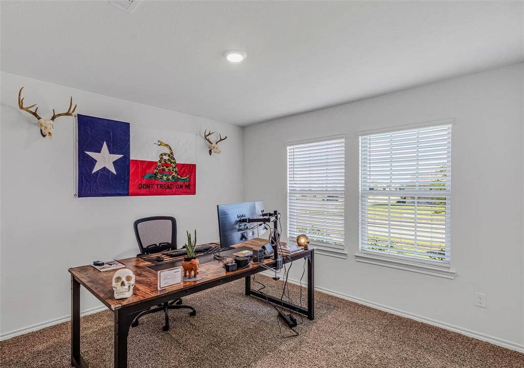 118 Secretariat Lane, Caddo Mills, TX 75135 View of carpeted home office