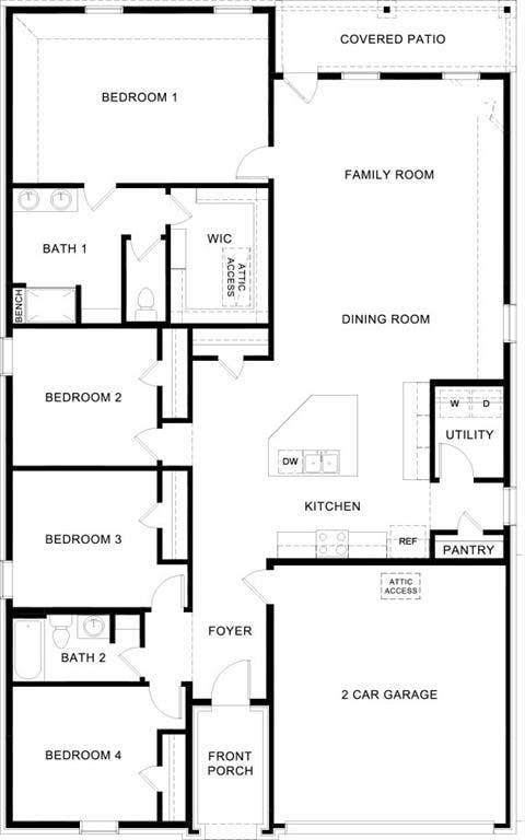 406 Campfield Drive, Caddo Mills, TX 75135 Floor plan