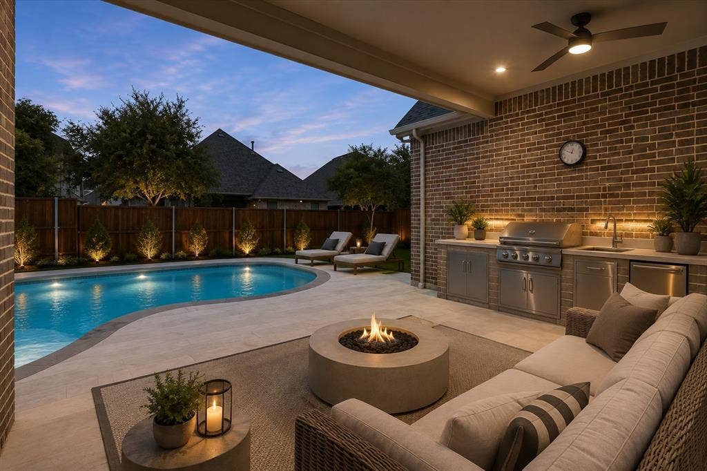AI generated patio space rendering.