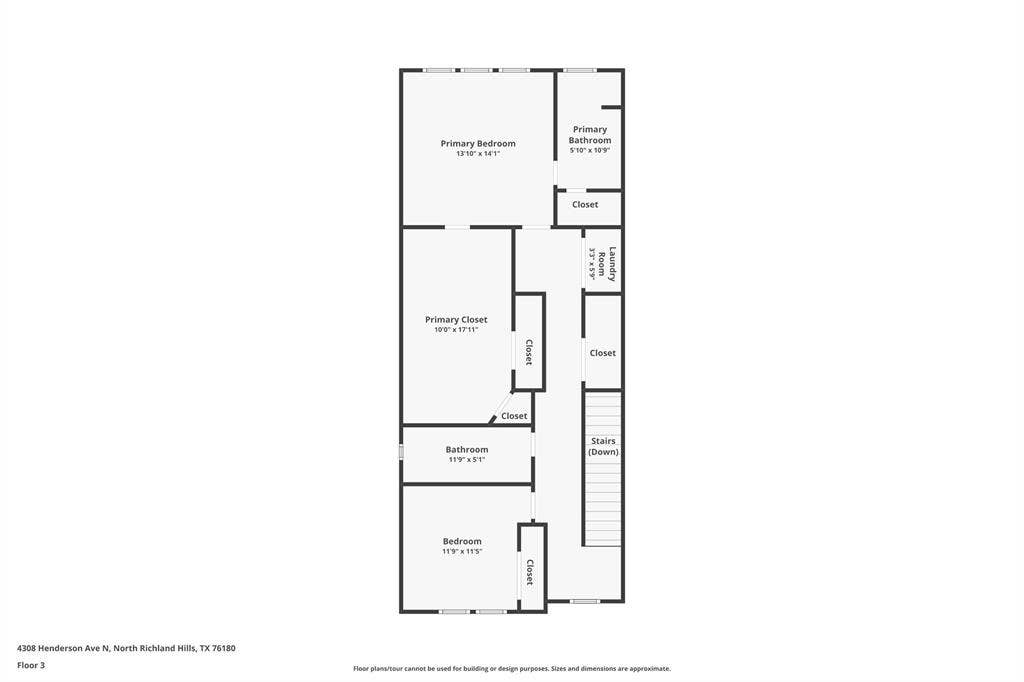 4308 Henderson Avenue, North Richland Hills, TX 76180 Floorplan Third Floor