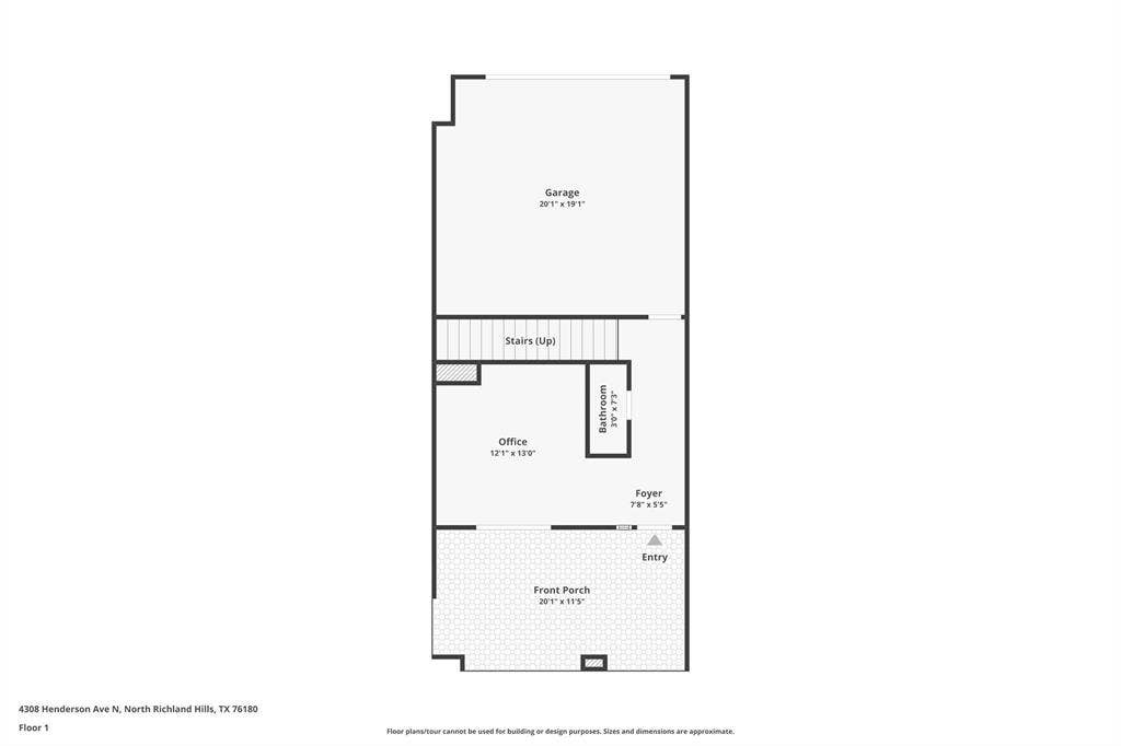 4308 Henderson Avenue, North Richland Hills, TX 76180 Floorplan First Floor