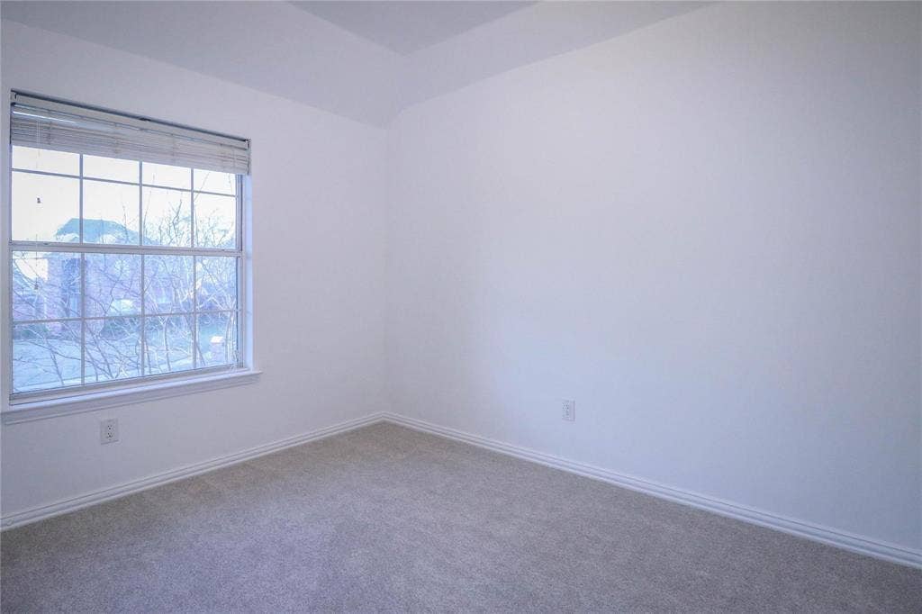 504 Renfro Court, Irving, TX 75063 Neutral-toned wall-to-wall carpeting, single-hung window with a multi-pane grid, and tray ceiling