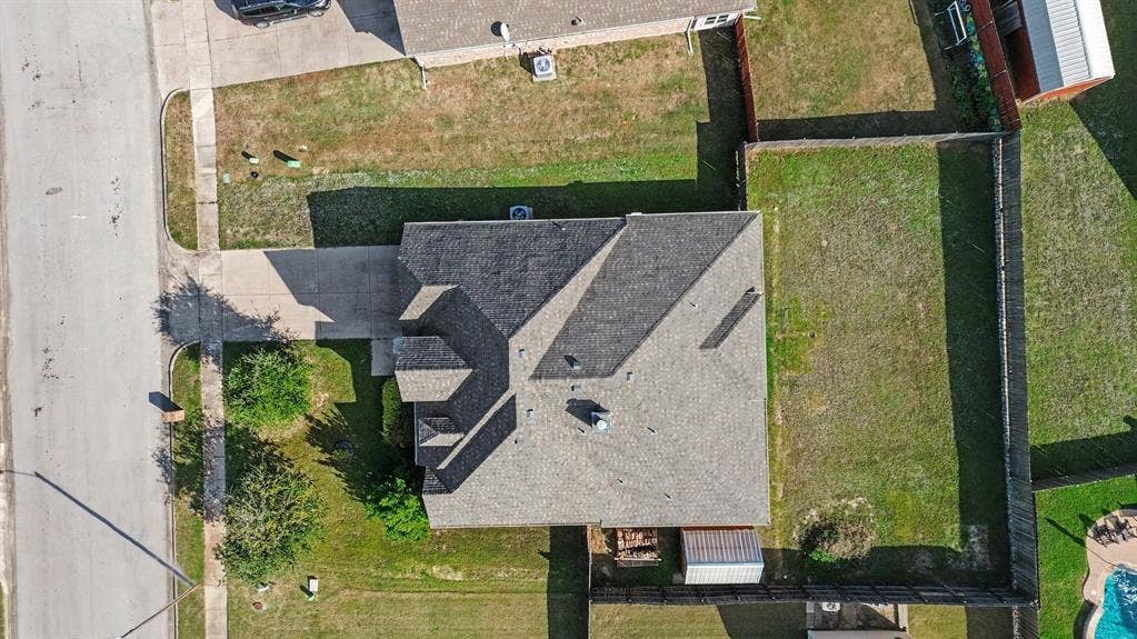 1005 Seminole Lane, Greenville, TX 75402 An overhead view of the home and outdoor space.