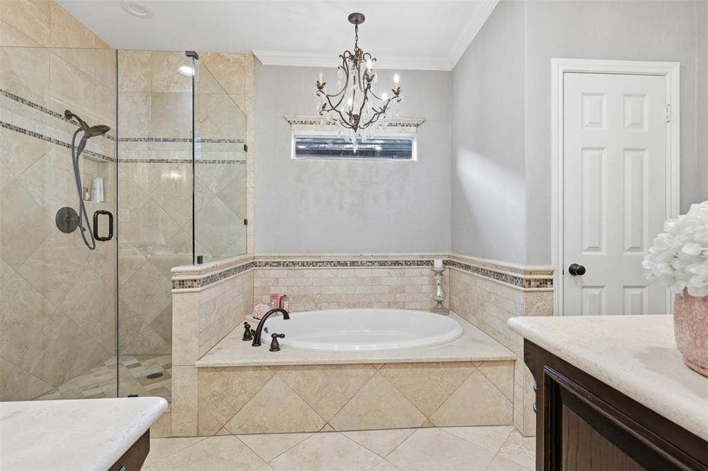 Garden tub and separate shower