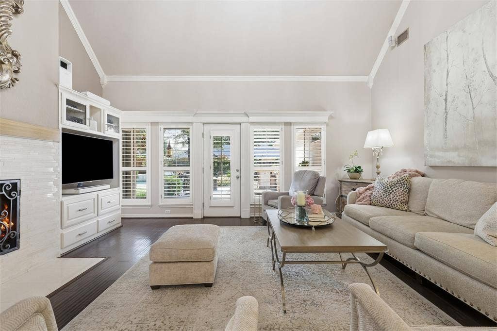 Pretty plantation shutters throughout the home