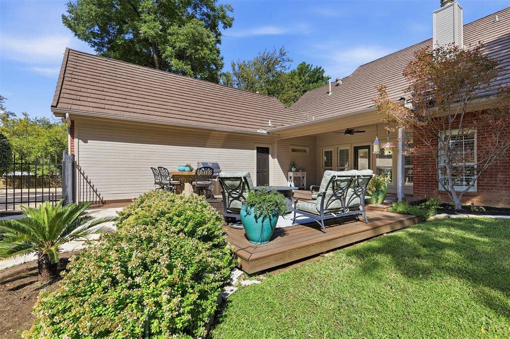 Covered porch and open patio
