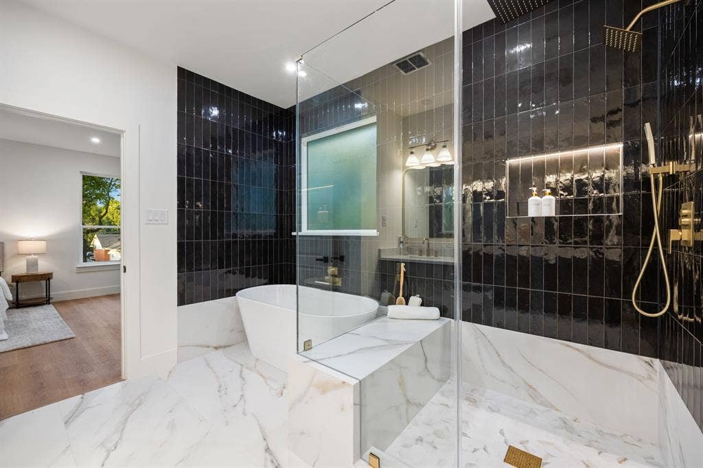 2719 Andrea Lane, Dallas, TX 75228 Custom ambient lighting in the shower.